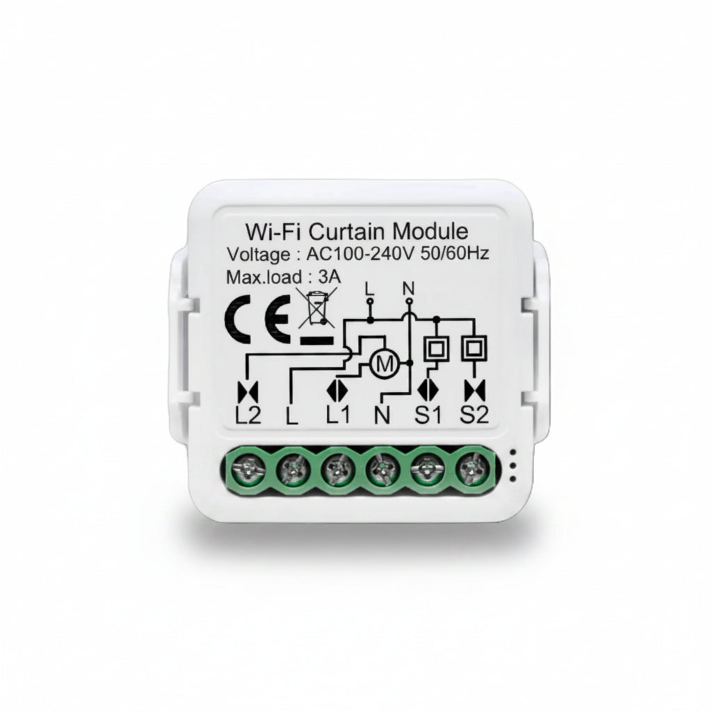 Module de rideau WiFi intelligent pour système domotique au Maroc, contrôle connecté des rideaux via smartphone à Rabat, Casablanca, Marrakech, Agadir, Tanger, Fès et Meknès.