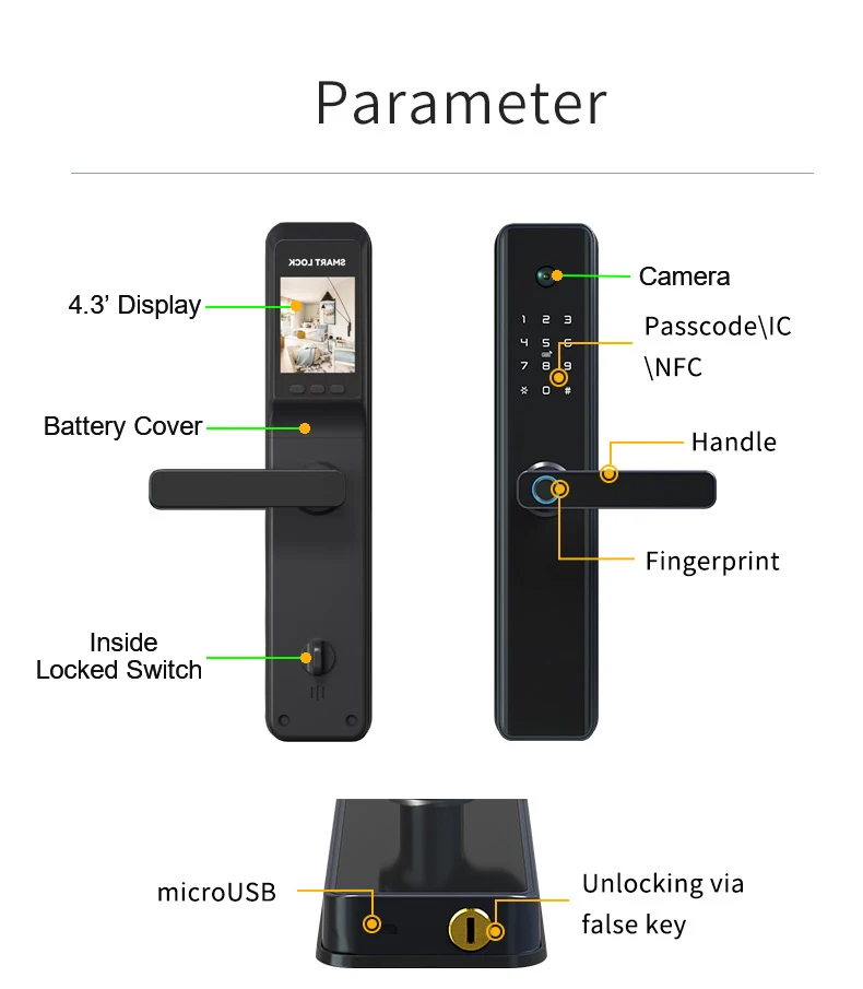 Serrure intelligente Wifi avec caméra integrée