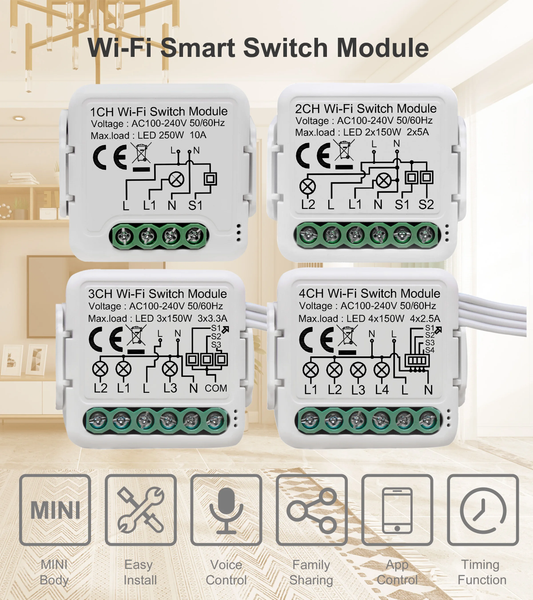 Module intelligent Wifi 1gang 2gang et 3gang