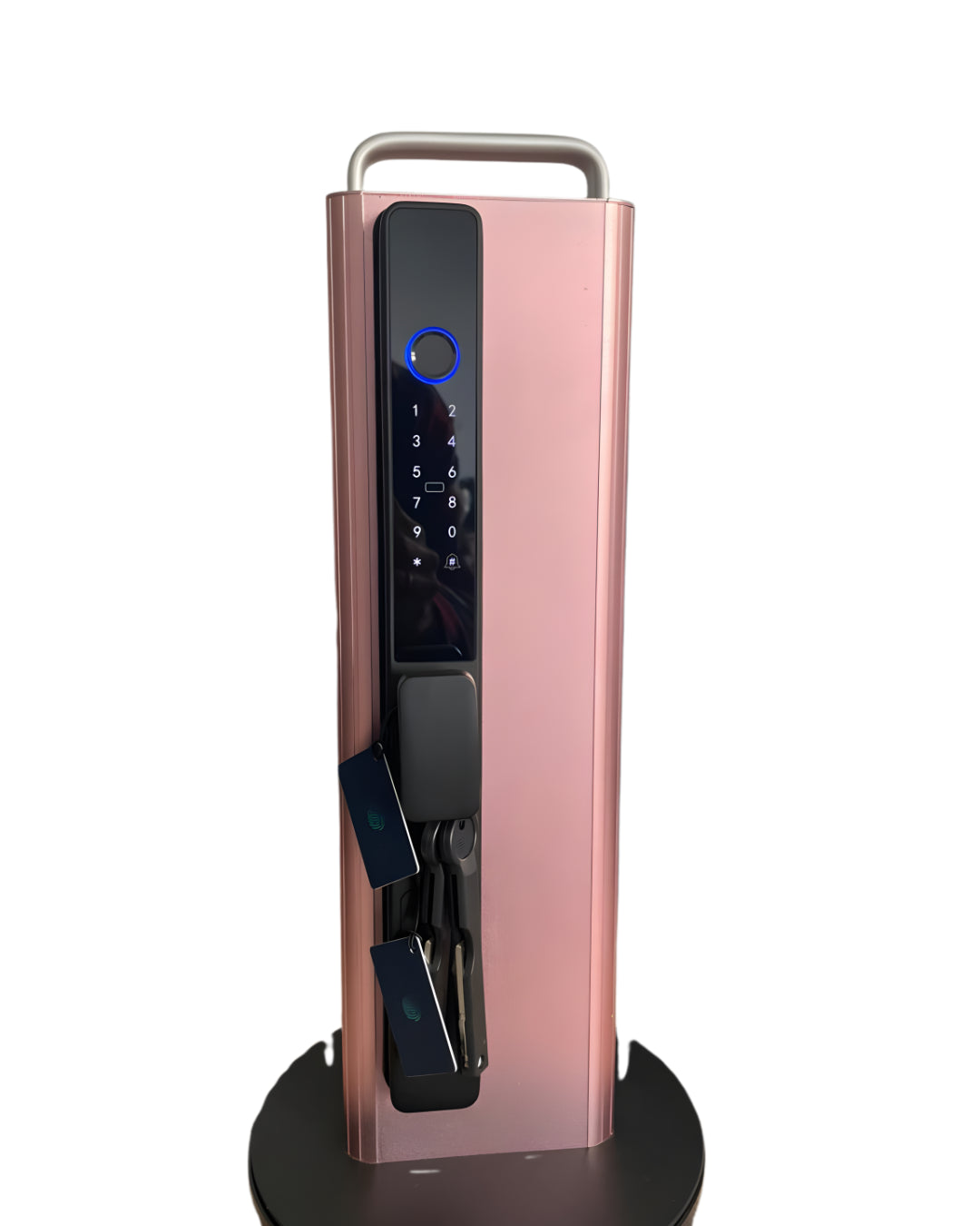 Serrure intelligente noire D6 Slim avec installation et configuration gratuites au Maroc, notamment à Casablanca, Rabat, Marrakech, Fès, Tanger et Agadir. Fonctionne avec Tuya ou SmartLife.
