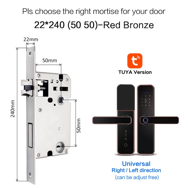 Serrure intelligente Wifi avec 5 options d'ouverture