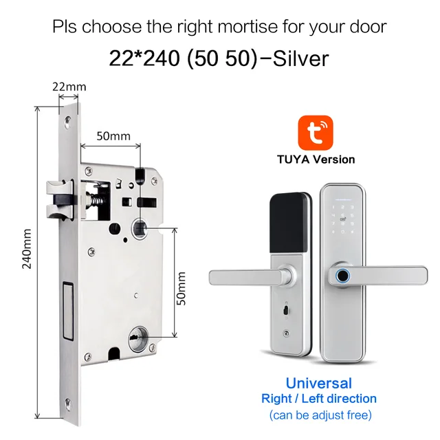 Serrure intelligente Wifi avec 5 options d'ouverture