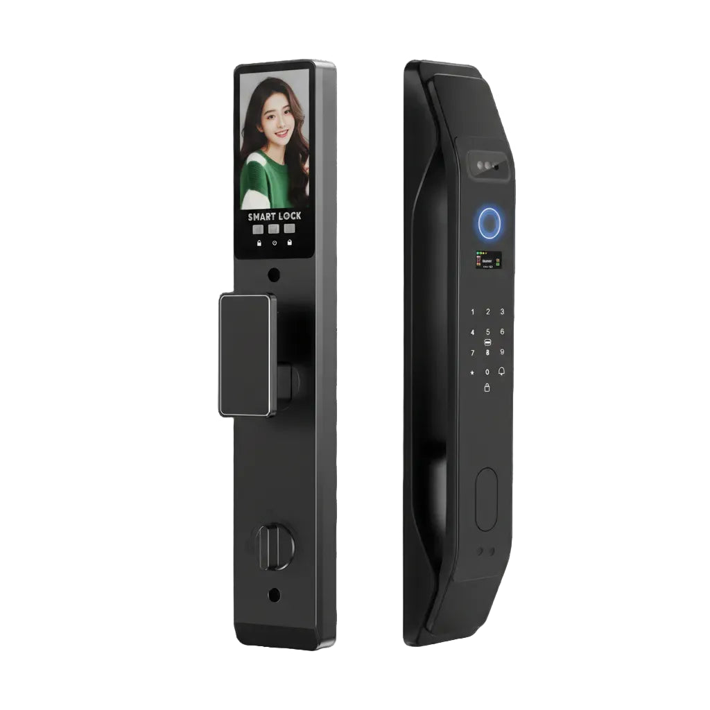 Serrure intelligente connectée Noire K6 Face ID au Maroc avec installation et configuration gratuites à Casablanca, Rabat, Marrakech, Fès, Tanger et Agadir. Compatible application Tuya ou SmartLife.